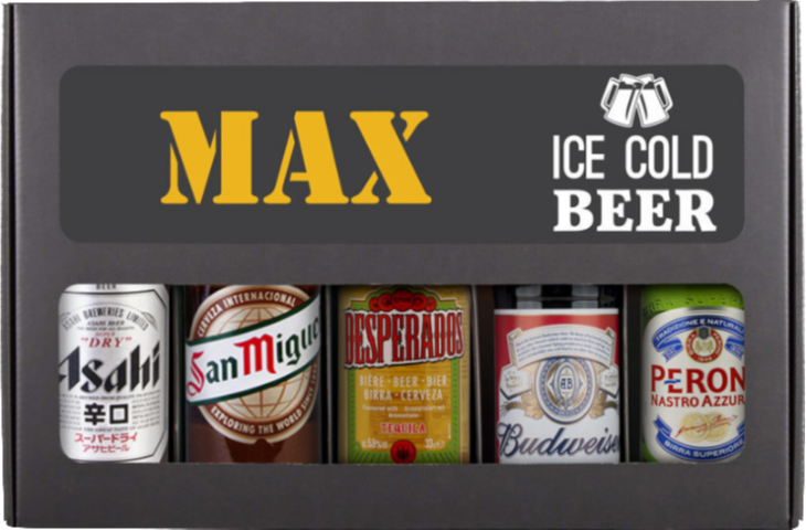 Internationaal bierpakket te personaliseren